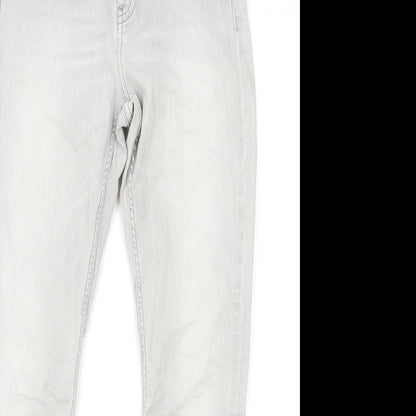 Maison Scotch Mens Grey Cotton Skinny Jeans Size 27 in L32 in Regular Zip