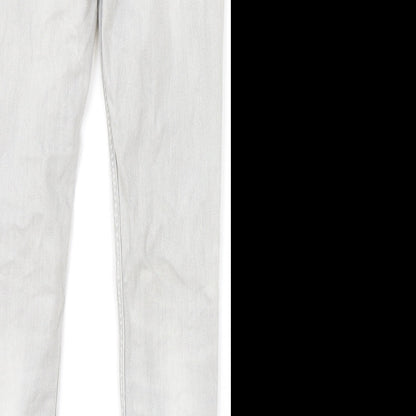 Maison Scotch Mens Grey Cotton Skinny Jeans Size 27 in L32 in Regular Zip