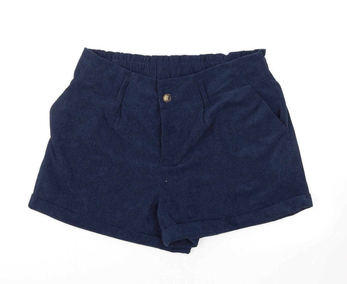 SheIn Womens Blue Polyester Paperbag Shorts Size XL Regular Button