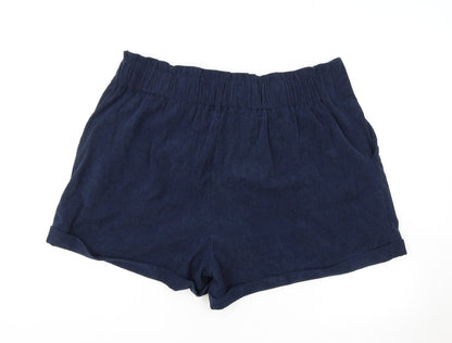 SheIn Womens Blue Polyester Paperbag Shorts Size XL Regular Button