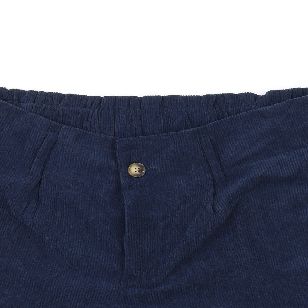 SheIn Womens Blue Polyester Paperbag Shorts Size XL Regular Button