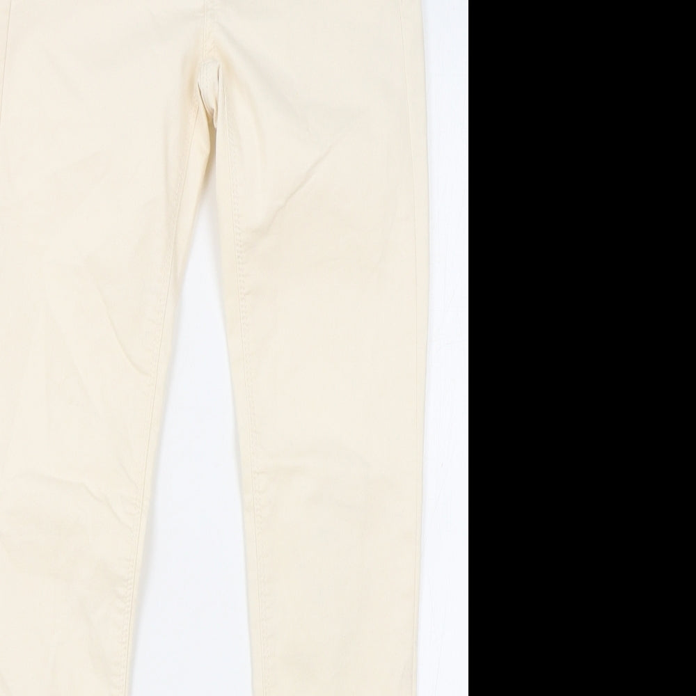 Zara Womens Orange Cotton Skinny Jeans Size 4 L27 in Regular Zip - Light Peach Colour