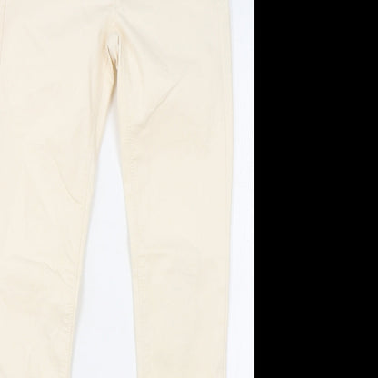 Zara Womens Orange Cotton Skinny Jeans Size 4 L27 in Regular Zip - Light Peach Colour