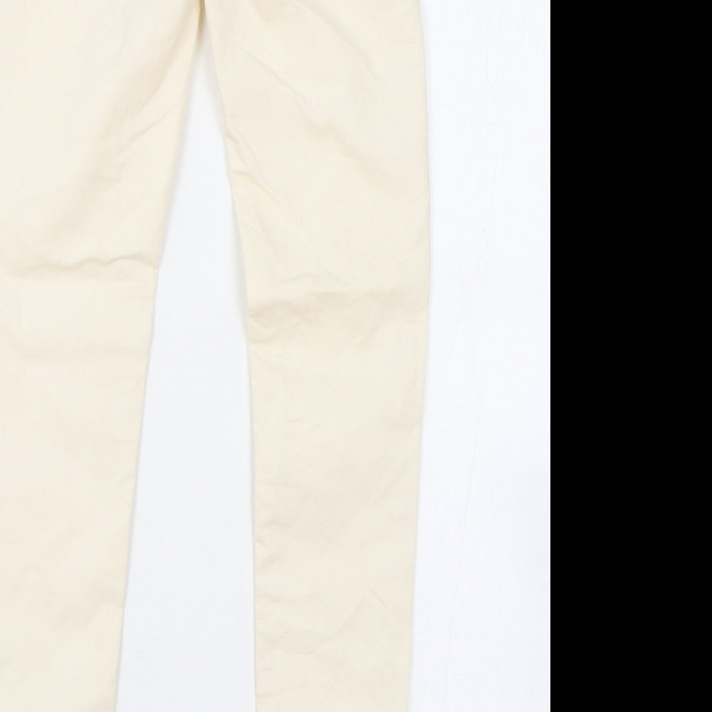 Zara Womens Orange Cotton Skinny Jeans Size 4 L27 in Regular Zip - Light Peach Colour