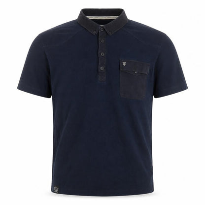 883 Police Mens Blue Cotton Polo Size S Collared Button