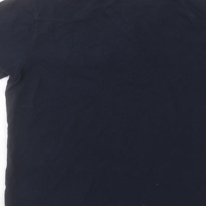 883 Police Mens Blue Cotton Polo Size S Collared Button