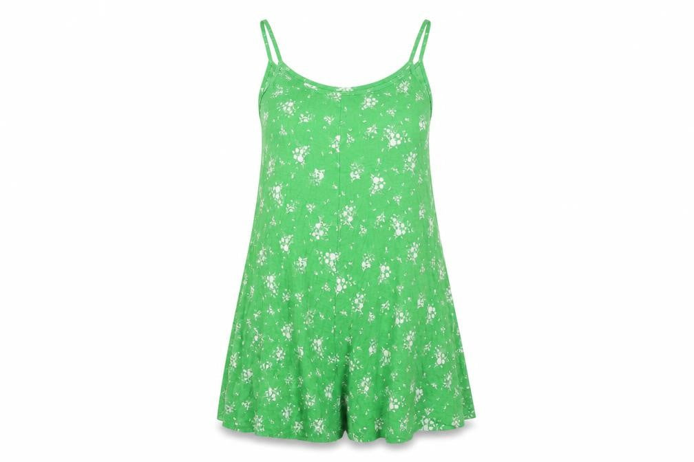 Womens UK Size 10 Boohoo One-Piece Green Playsuit