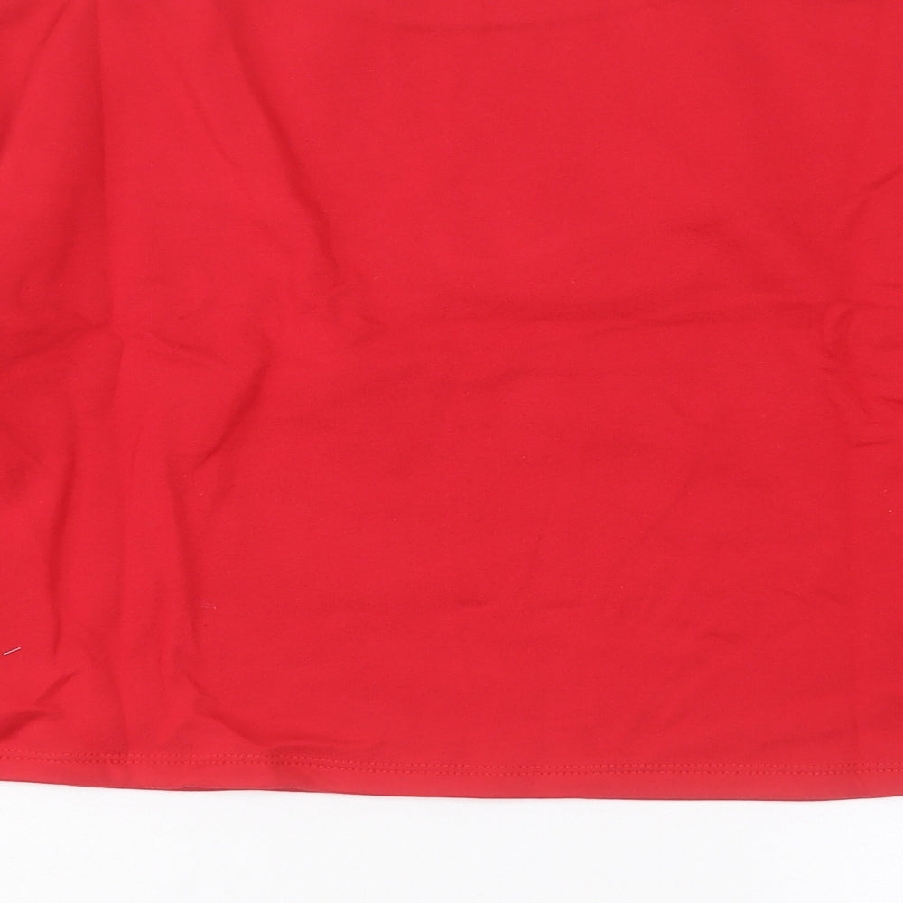 OHMYDAYS Womens Red Striped Cotton Pullover Sweatshirt Size 8 Pullover