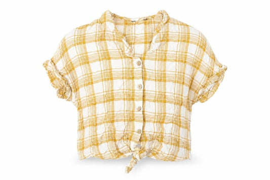 Womens UK Size 14 New Look Yellow Basic Button-Up
