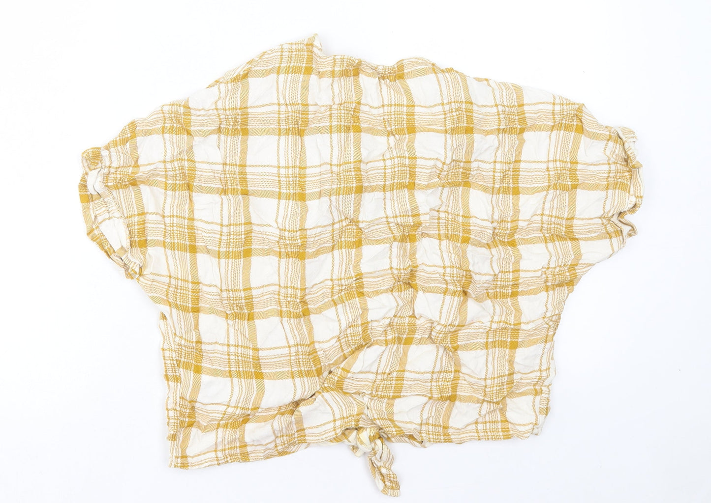 Womens UK Size 14 New Look Yellow Basic Button-Up