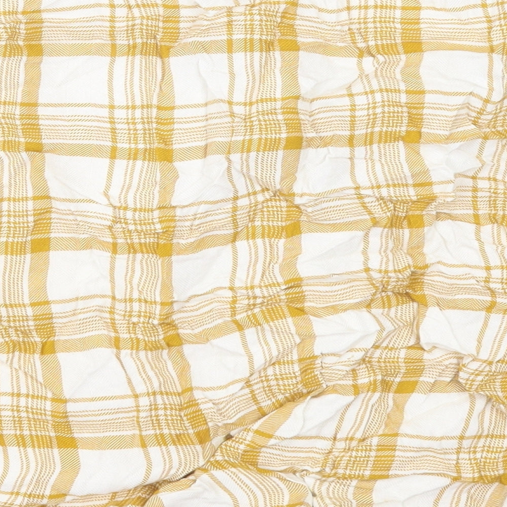 Womens UK Size 14 New Look Yellow Basic Button-Up