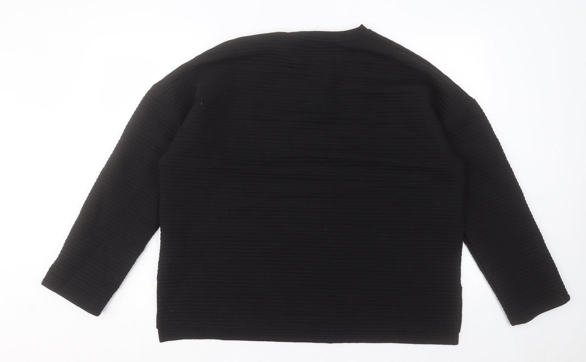 New Look Womens Black Polyester Pullover Sweatshirt Size L Pullover
