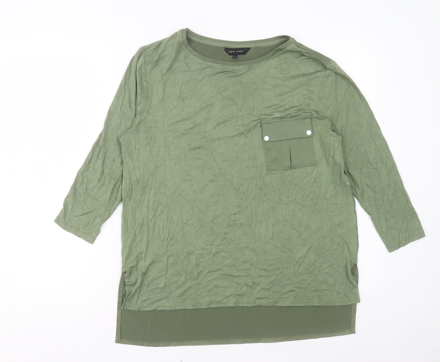 Womens UK Size 12 New Look Green Basic T-Shirt