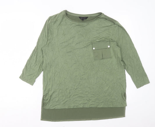 Womens UK Size 12 New Look Green Basic T-Shirt