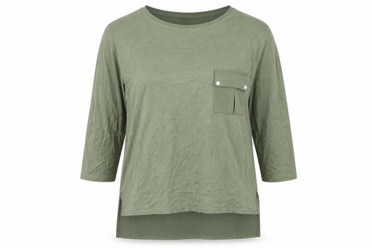 Womens UK Size 12 New Look Green Basic T-Shirt