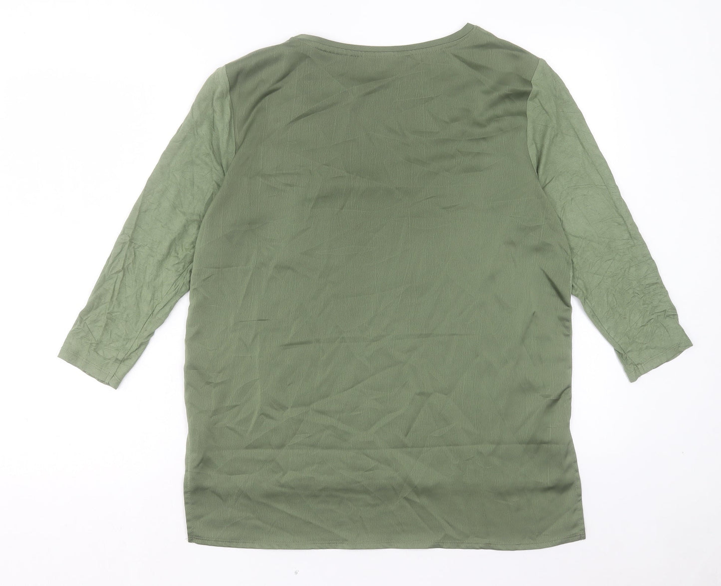 Womens UK Size 12 New Look Green Basic T-Shirt