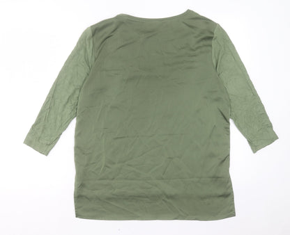 Womens UK Size 12 New Look Green Basic T-Shirt