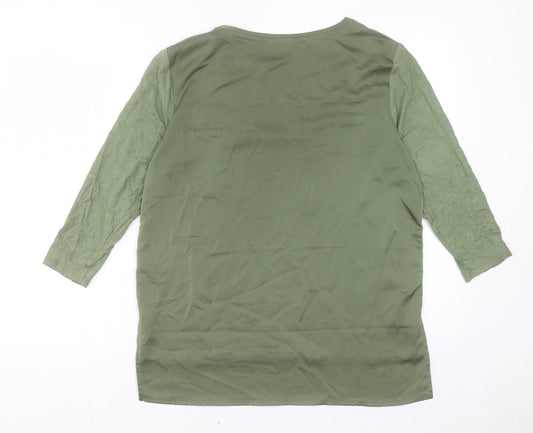 Womens UK Size 12 New Look Green Basic T-Shirt