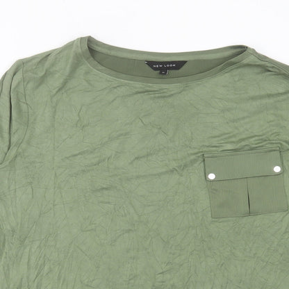 Womens UK Size 12 New Look Green Basic T-Shirt