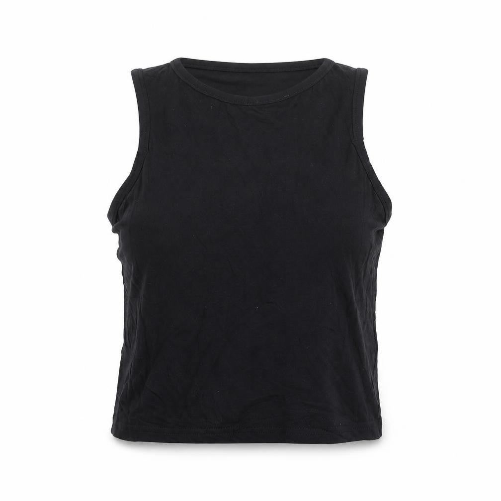Womens UK Size 8 Boohoo Black Basic Tank