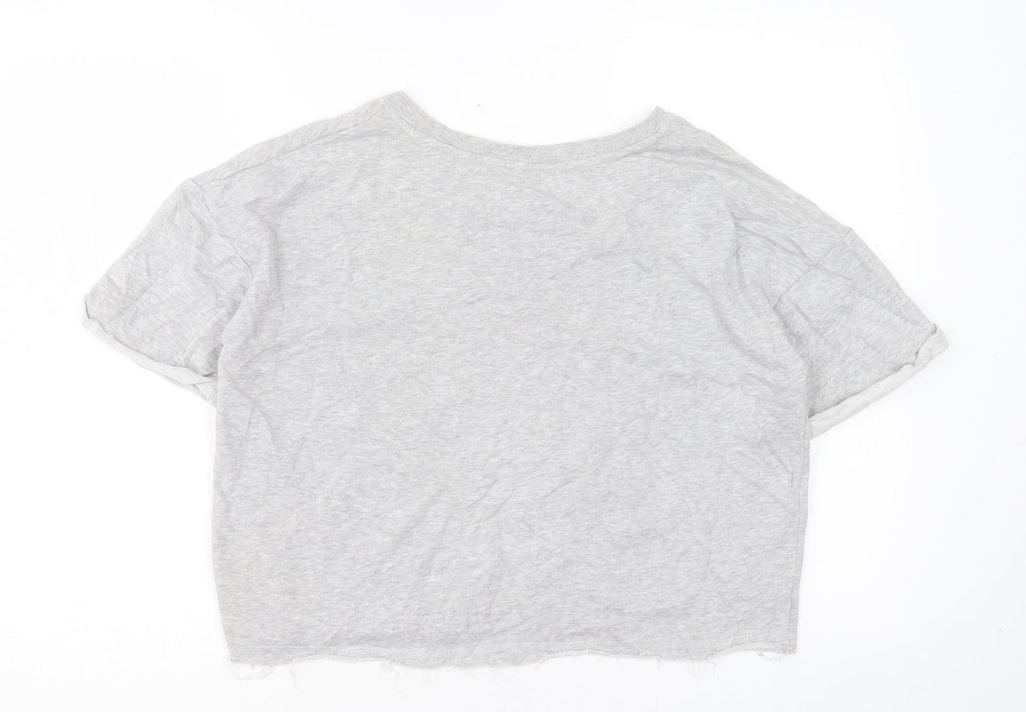 Womens UK Size 10 Atmosphere Grey Cropped T-Shirt