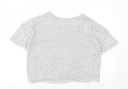 Womens UK Size 10 Atmosphere Grey Cropped T-Shirt