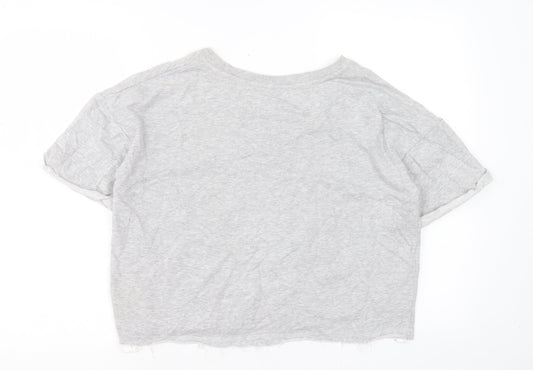 Womens UK Size 10 Atmosphere Grey Cropped T-Shirt