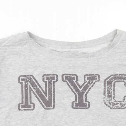 Womens UK Size 10 Atmosphere Grey Cropped T-Shirt