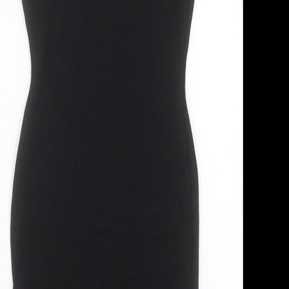 Boohoo Womens Black Polyester Bodycon Size 8 V-Neck Pullover