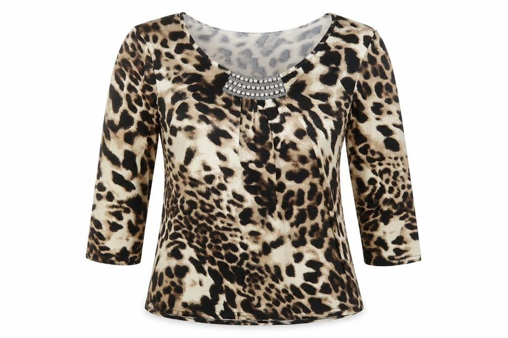 Womens UK Size 14 Roman Brown Basic T-Shirt