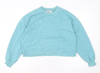 Womens UK Size L Pull&Bear Blue Pullover Sweatshirt