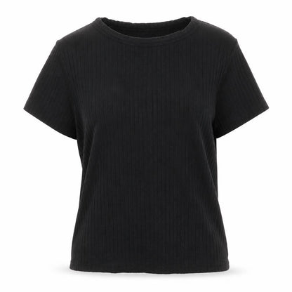 ASOS Womens Black Polyester Basic T-Shirt Size 12 Crew Neck