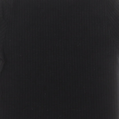 ASOS Womens Black Polyester Basic T-Shirt Size 12 Crew Neck