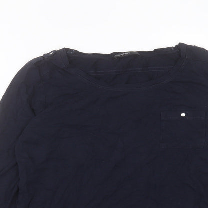 Autograph Womens Blue Modal Basic T-Shirt Size 12 Crew Neck - Pocket Detail