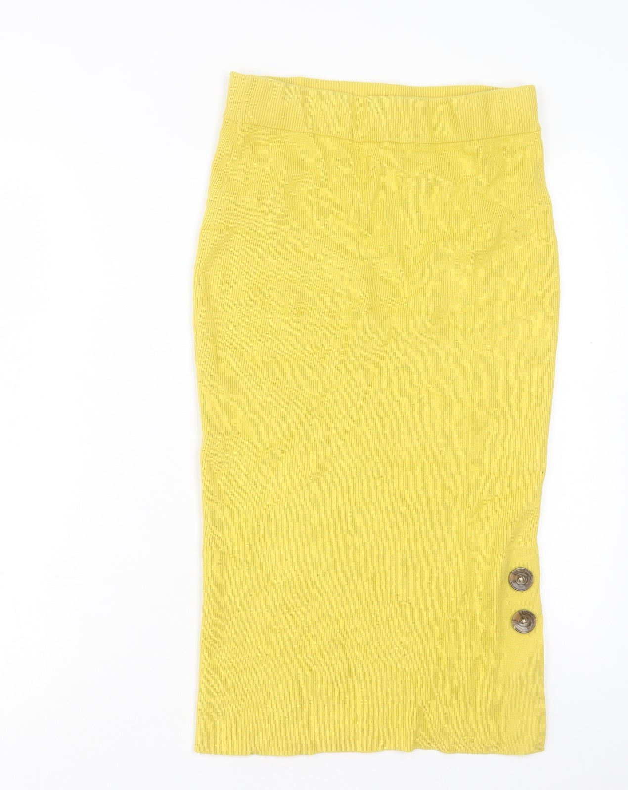 TU Womens Yellow Viscose A-Line Skirt Size 8
