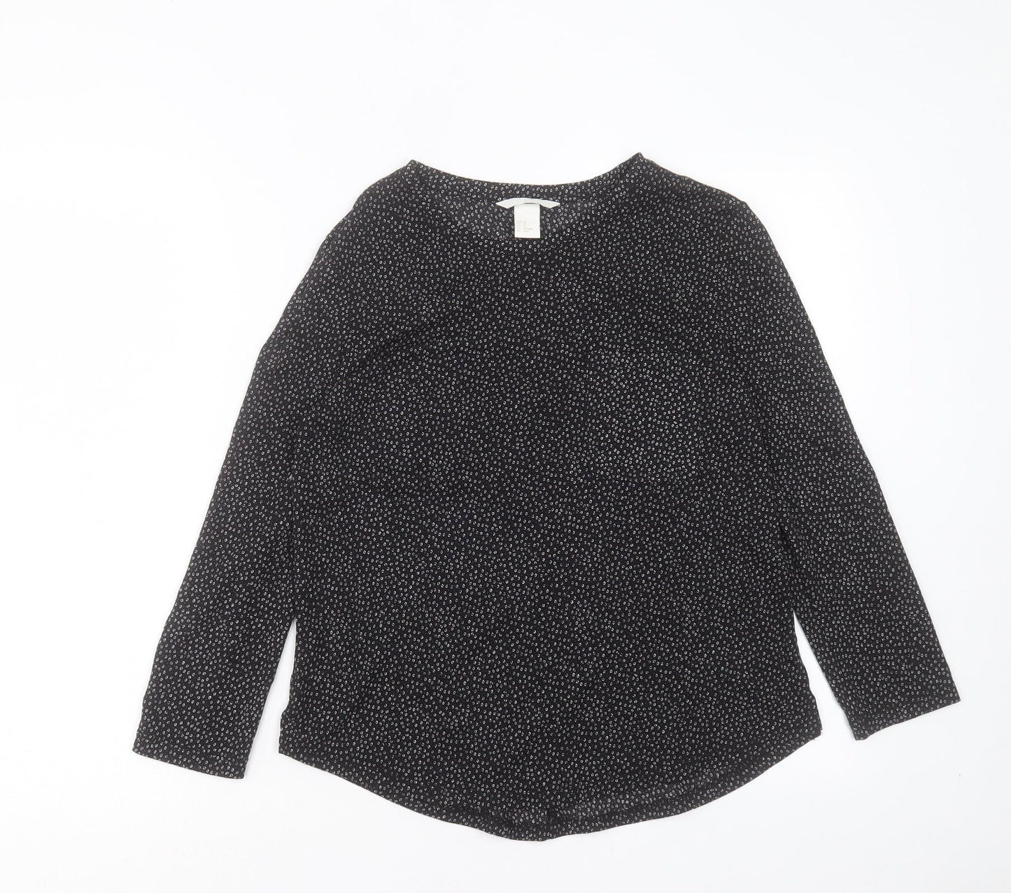Womens UK Size XS H&M Black Basic T-Shirt
