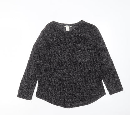 Womens UK Size XS H&M Black Basic T-Shirt