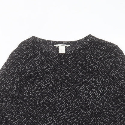 Womens UK Size XS H&M Black Basic T-Shirt