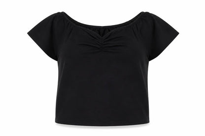 Womens UK Size 10 Papaya Black Basic T-Shirt