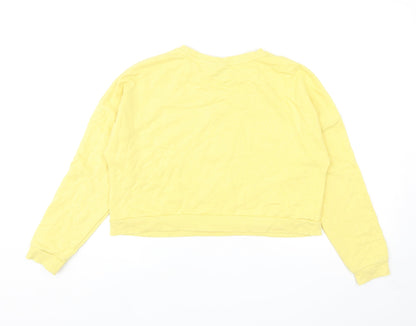 Primark Girls Yellow Cotton Pullover Sweatshirt Size 11-12 Years Pullover - Mickey Mouse Cropped