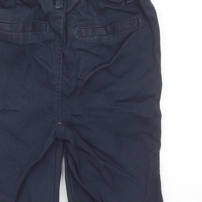 Primark Boys Blue Cotton Cropped Trousers Size 2-3 Years Regular Button