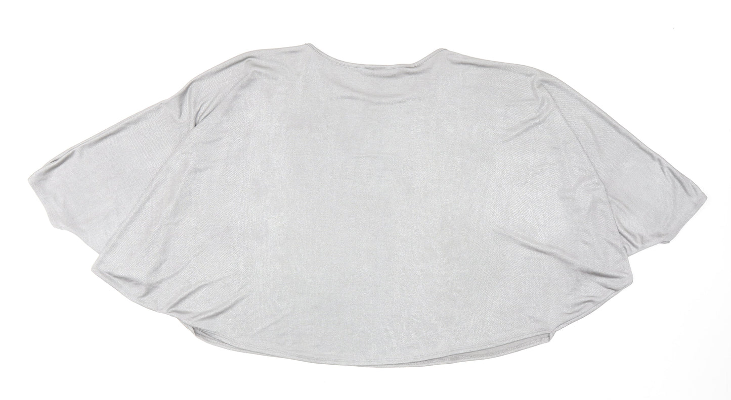 Womens UK Size M Mango Silver Basic Blouse