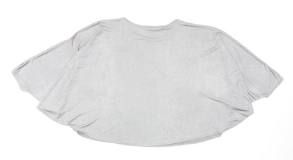 Womens UK Size M Mango Silver Basic Blouse
