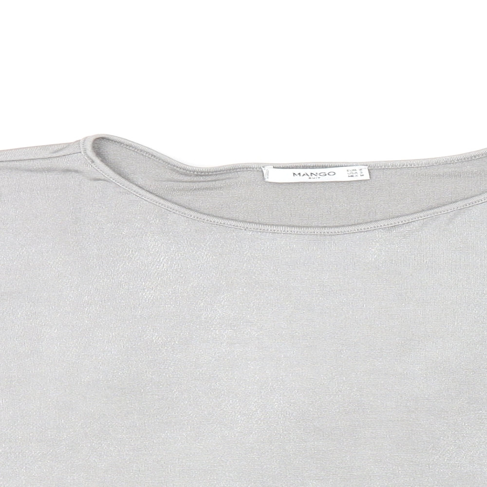 Womens UK Size M Mango Silver Basic Blouse