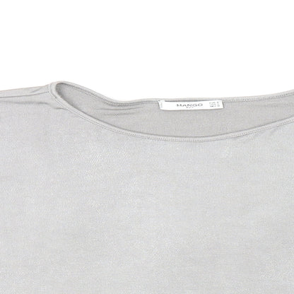 Womens UK Size M Mango Silver Basic Blouse