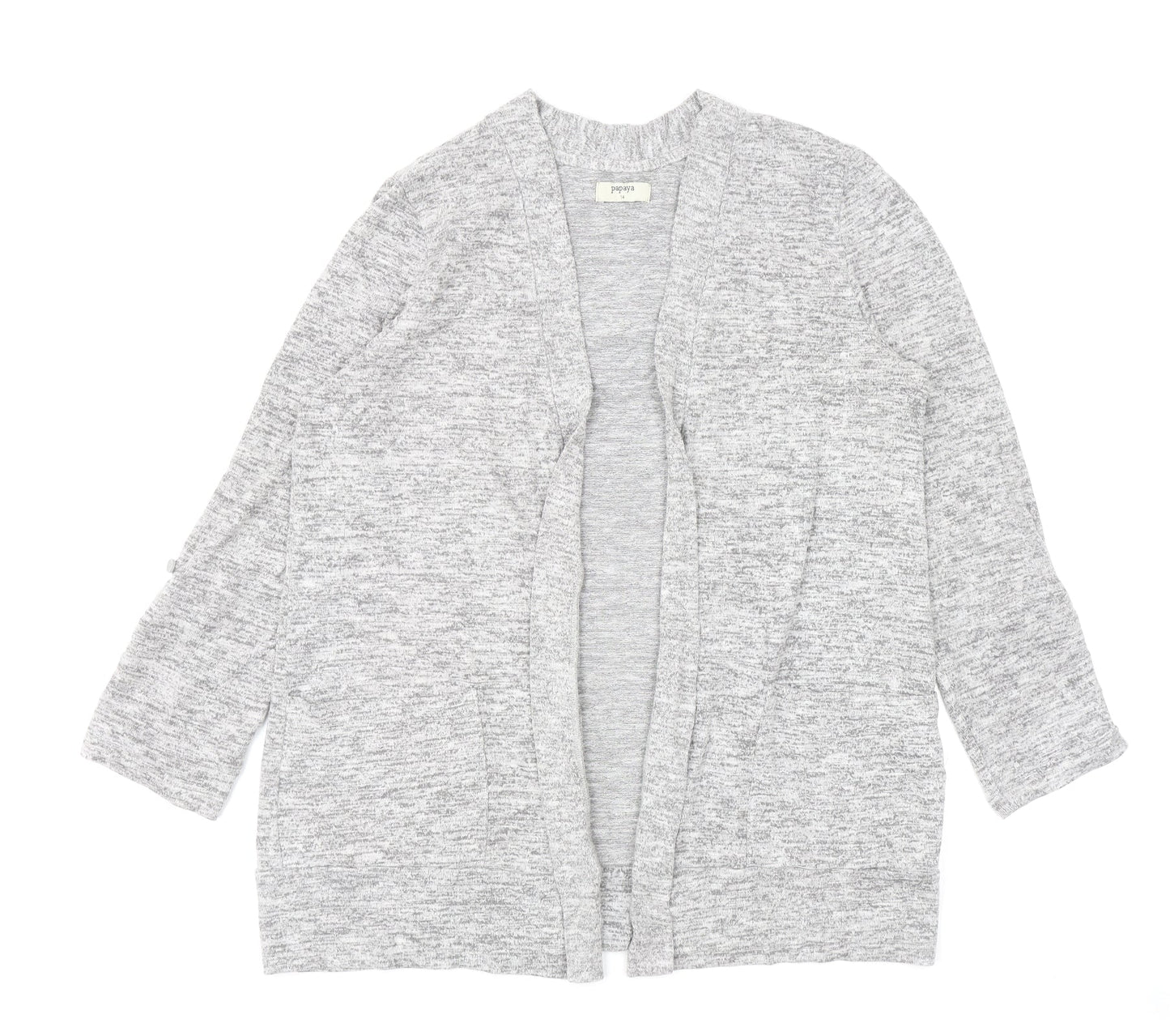 Womens UK Size 14 Papaya Grey Cardigan Jumper