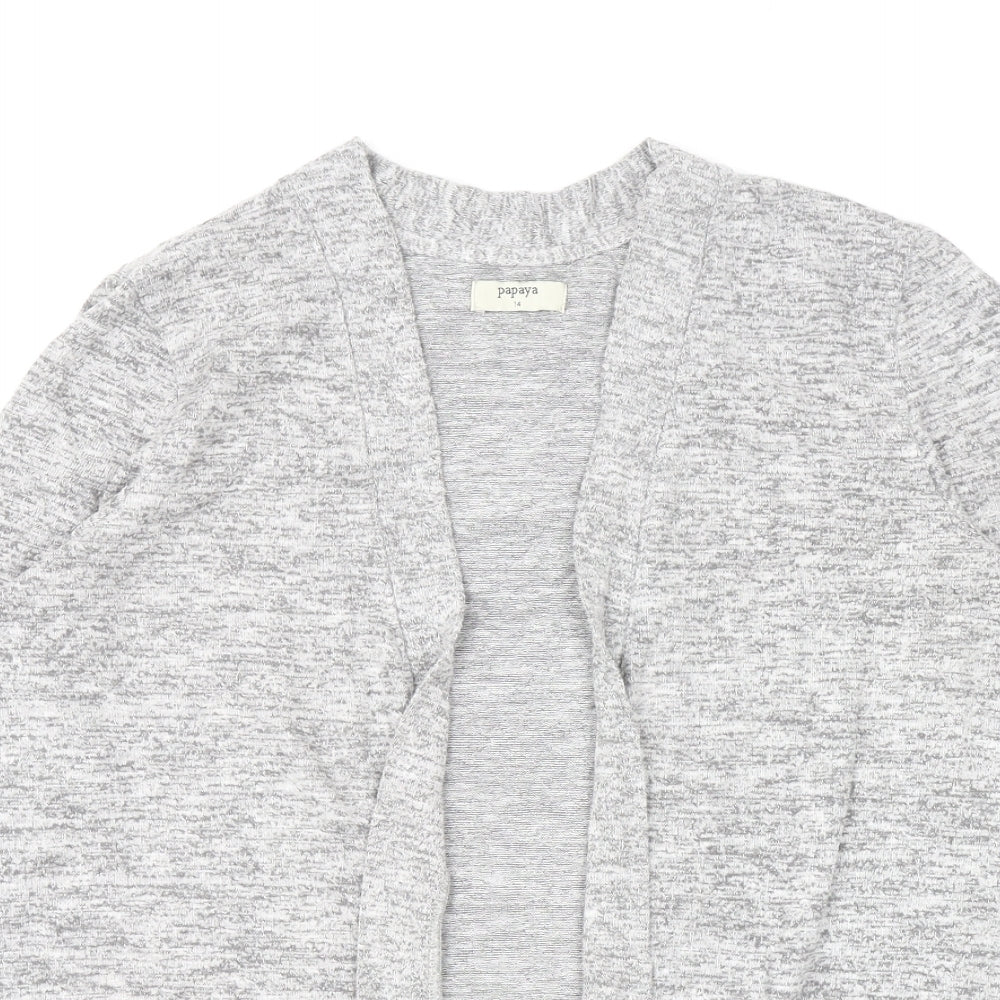 Womens UK Size 14 Papaya Grey Cardigan Jumper