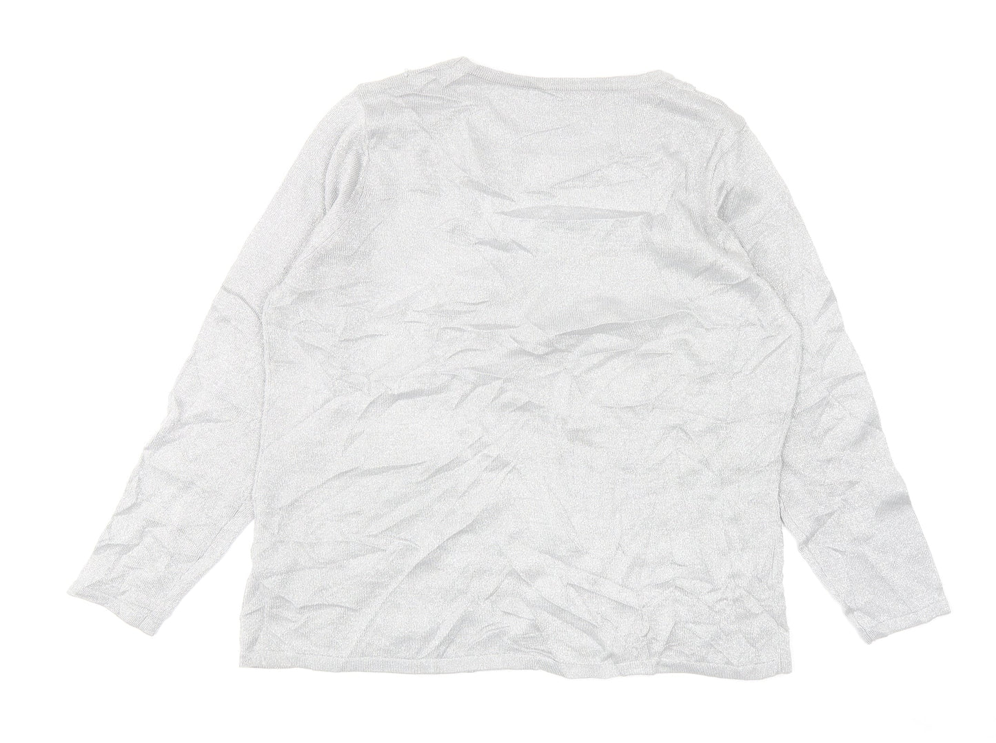 Womens UK Size L BONMARCHE Silver Pullover Jumper