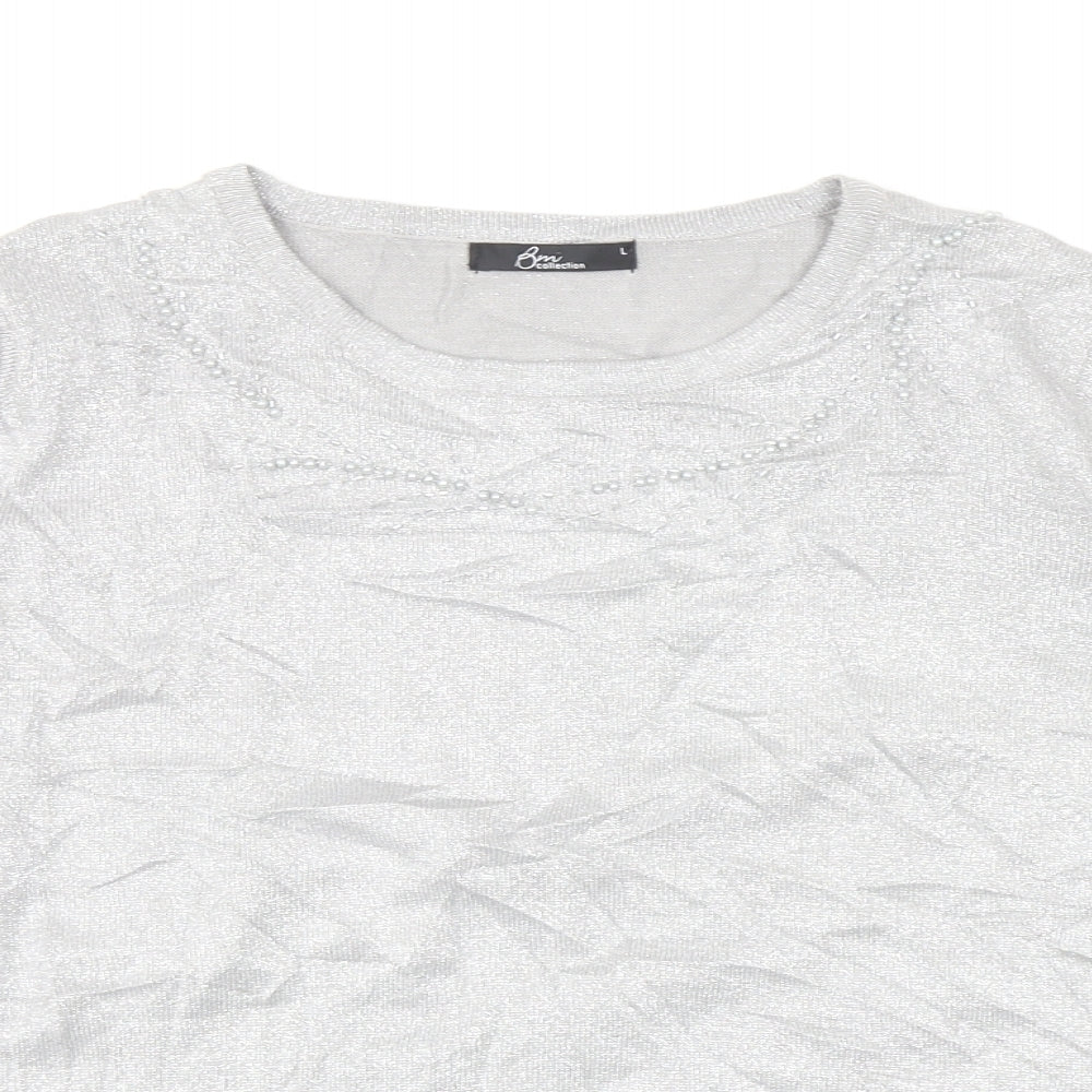 Womens UK Size L BONMARCHE Silver Pullover Jumper