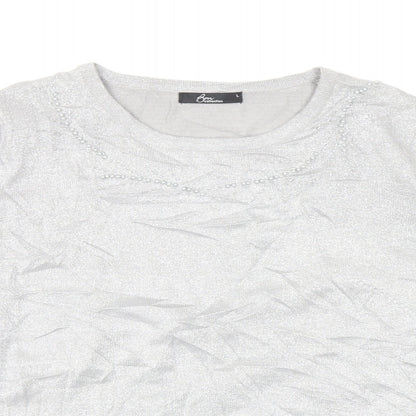 Womens UK Size L BONMARCHE Silver Pullover Jumper